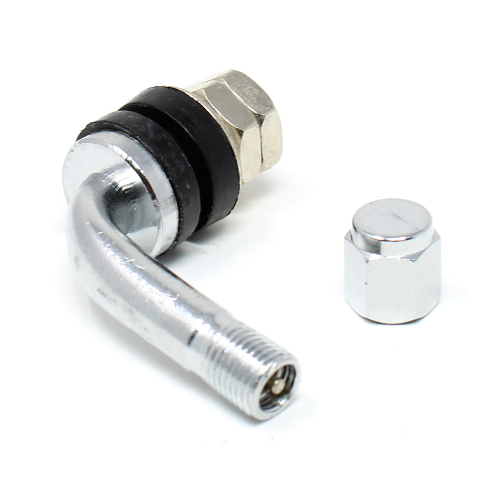 VS8-90° Chrome Tire Valve Stem - 90 Degree Angle for Φ11.5mm/.453" Holes