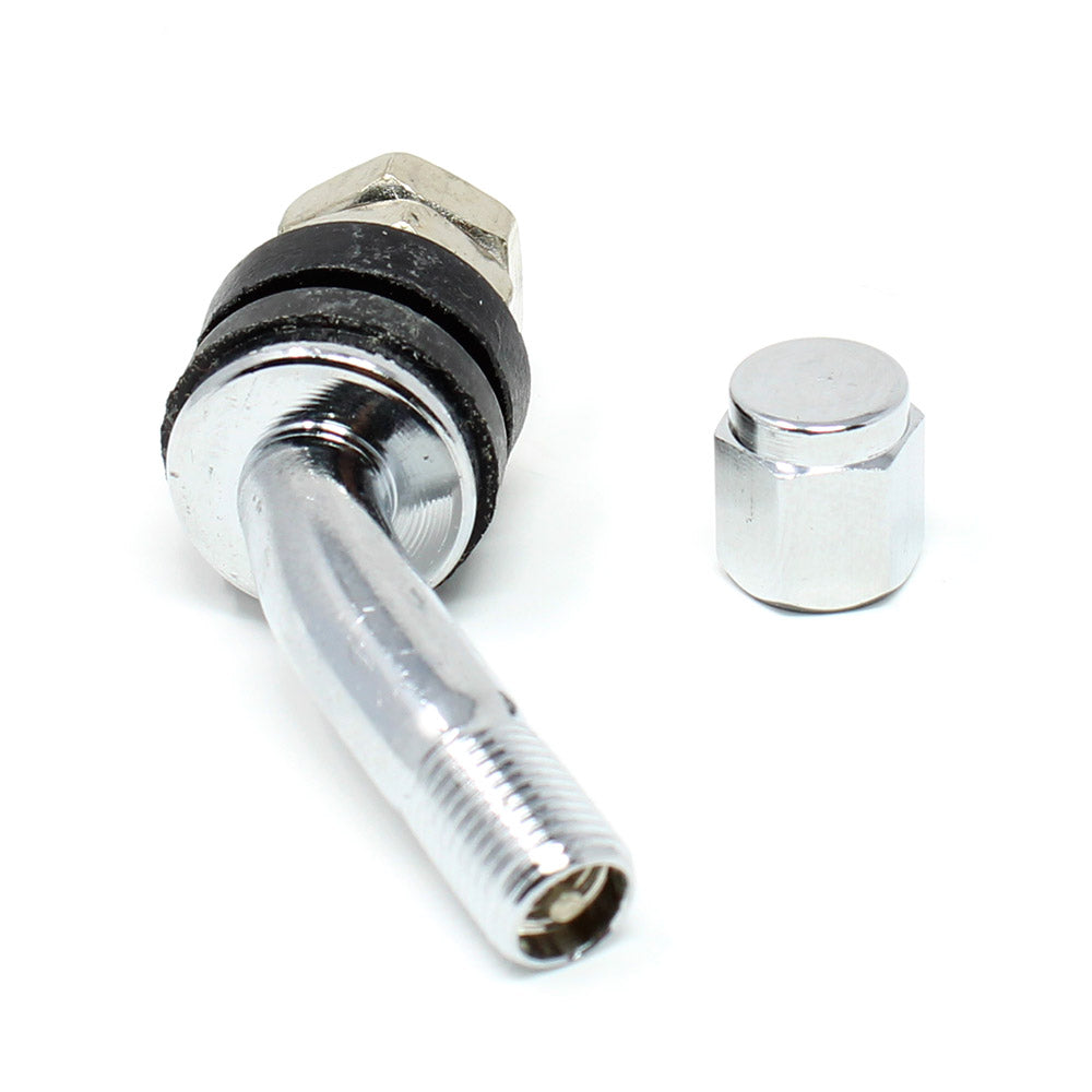 VS8-45° Chrome Tire Valve Stem - 45 Degree Angle for Φ11.5mm/.453" Holes