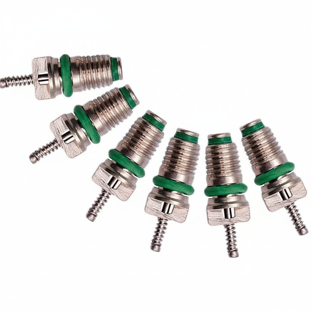 TPMS Valve Stem Cores - Green Seal 0.305"-32 Nickel-Plated Universal