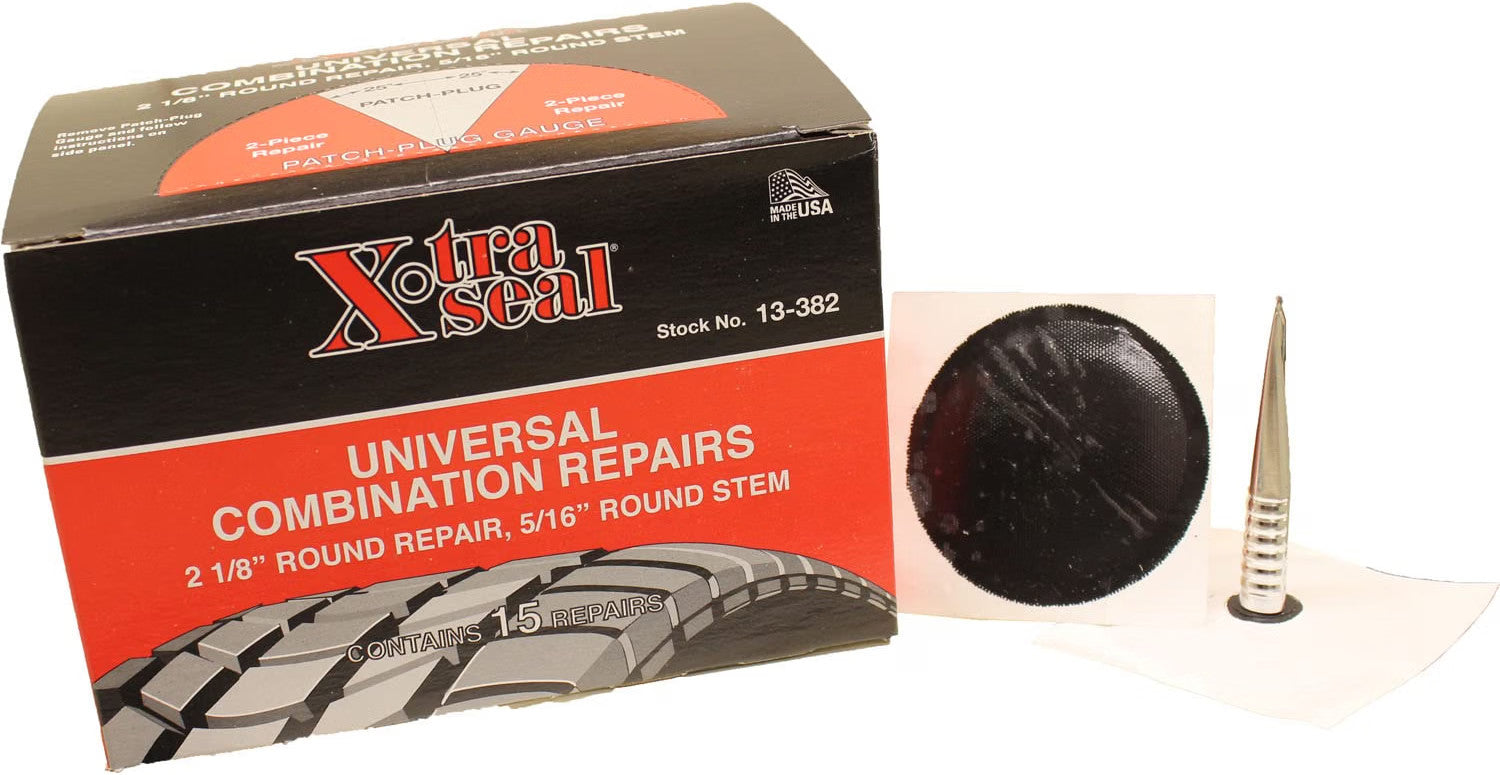 Xtra Seal 13-382 Universal Combination Tire Repair 2-1/8" Round Patch 5/16" Stem (15-Pack)