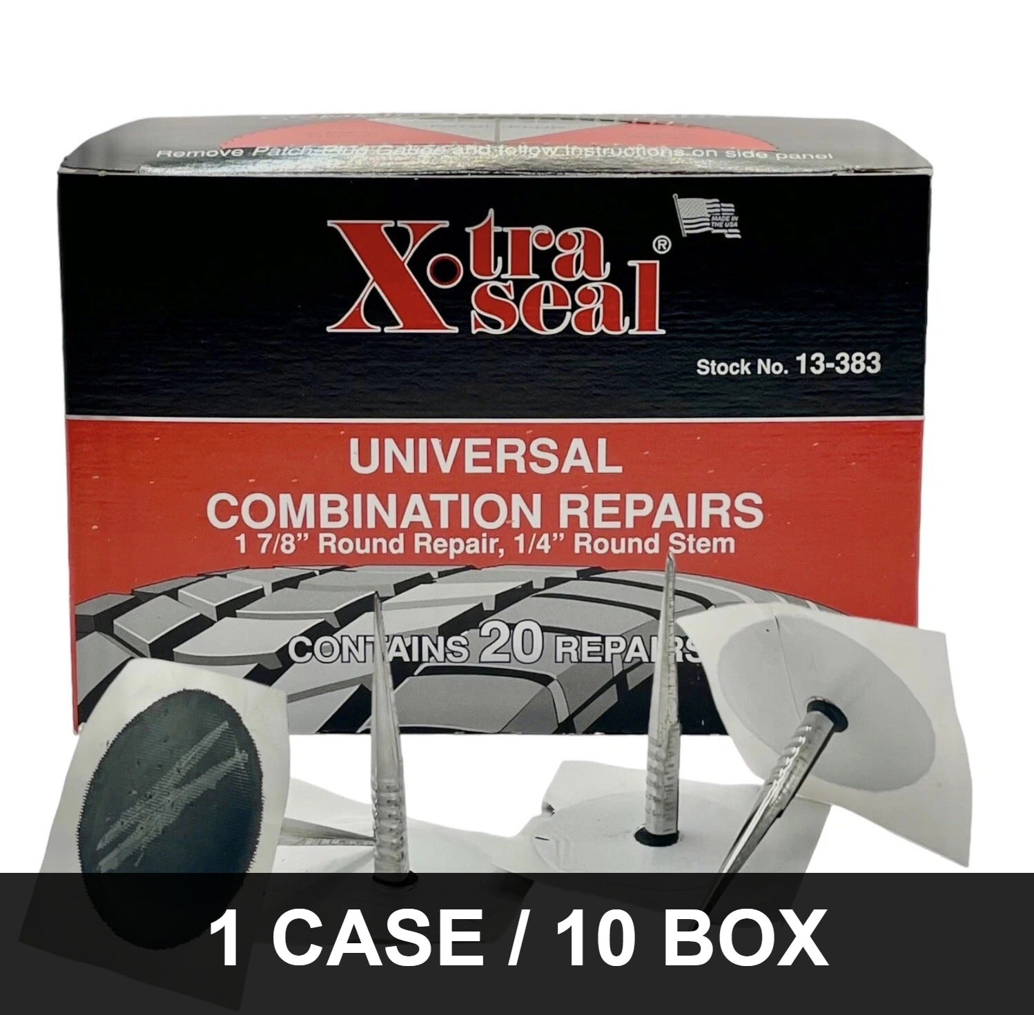 Xtra Seal 13-383 Universal Combination Tire Repair 1-7/8" Patch 1/4" Stem (Box of 20)