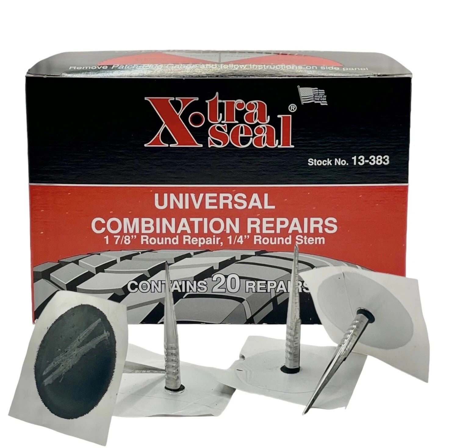 Xtra Seal 13-383 Universal Combination Tire Repair 1-7/8" Patch 1/4" Stem (Box of 20)