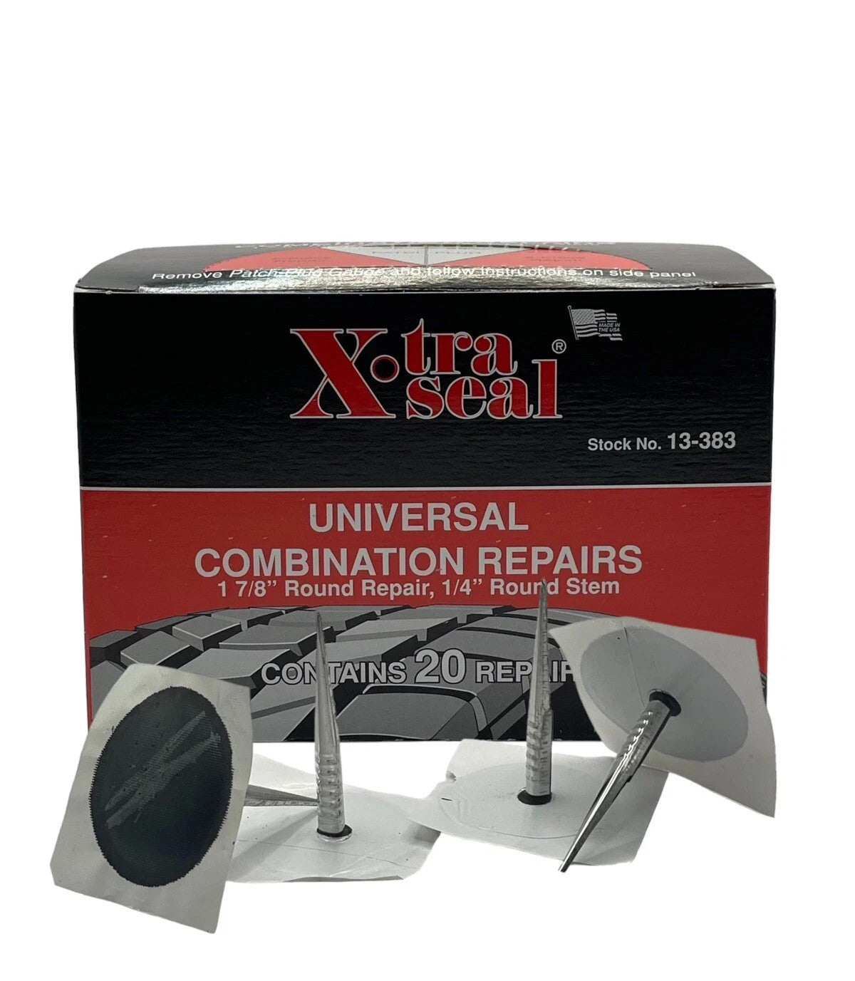 Xtra Seal 13-383 Universal Combination Tire Repair 1-7/8" Patch 1/4" Stem (Box of 20)