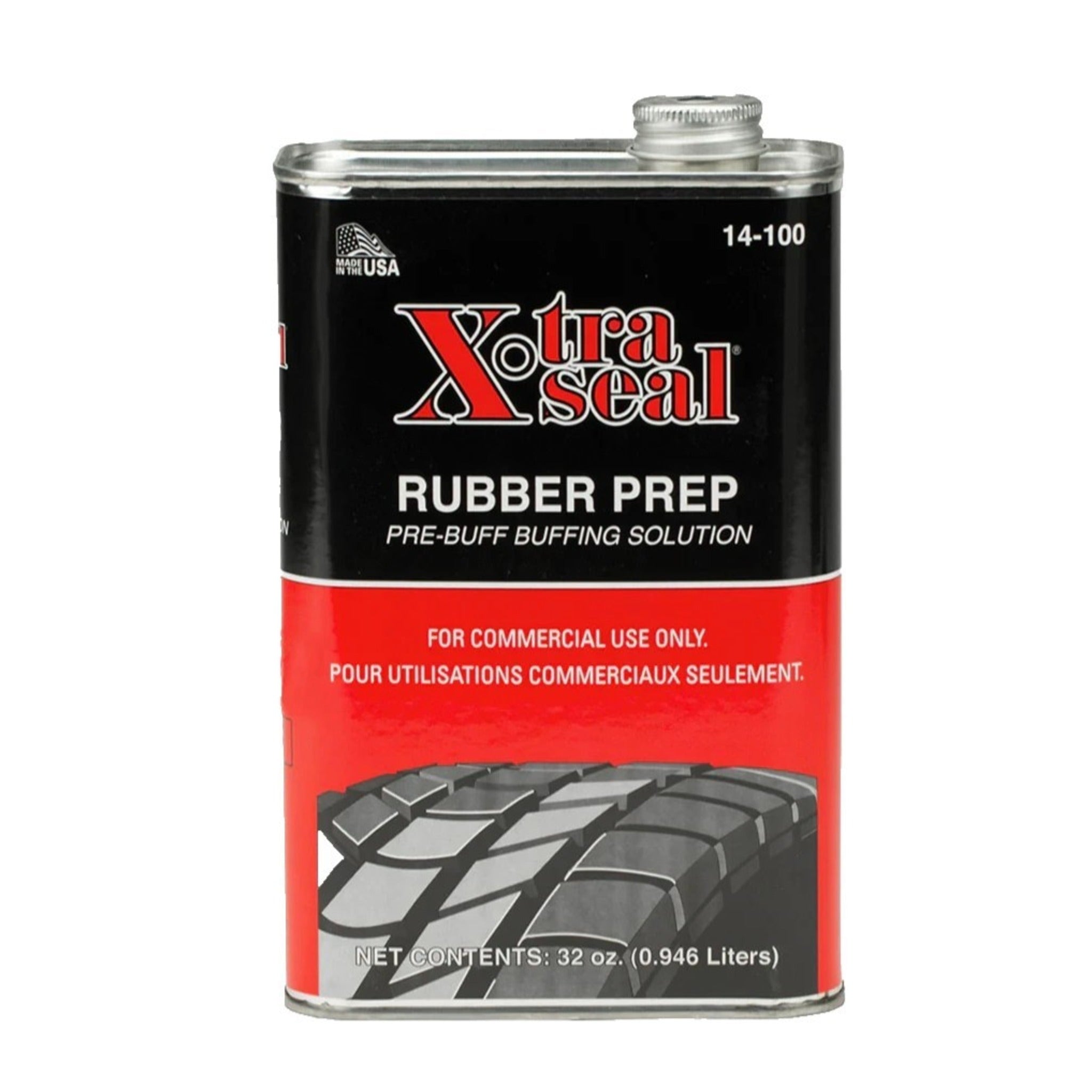 Xtra Seal 14-008 Chemical Vulcanizing Cement 8 oz + 14-100 Rubber Prep Pre-Buff Cleaner 32 oz – Tire Repair Combo