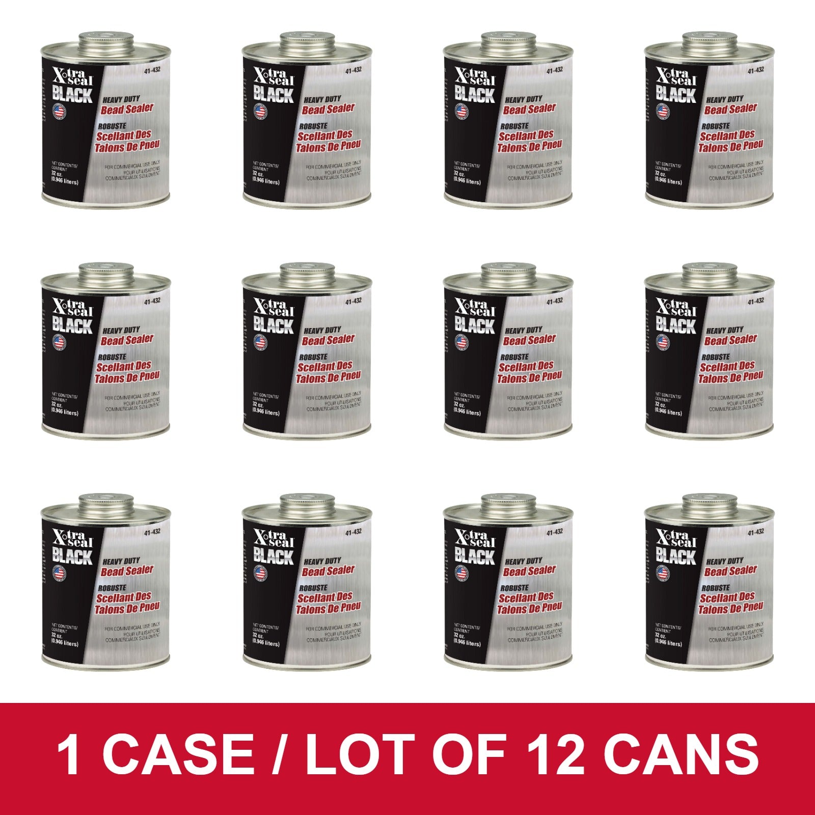 Xtra Seal 41-432 Black Premium Heavy Duty Bead Sealer, Flammable (32 oz.)